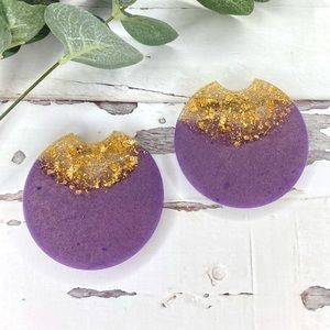 Purple Car Coasters | Glitter Car Coaster Set of 2